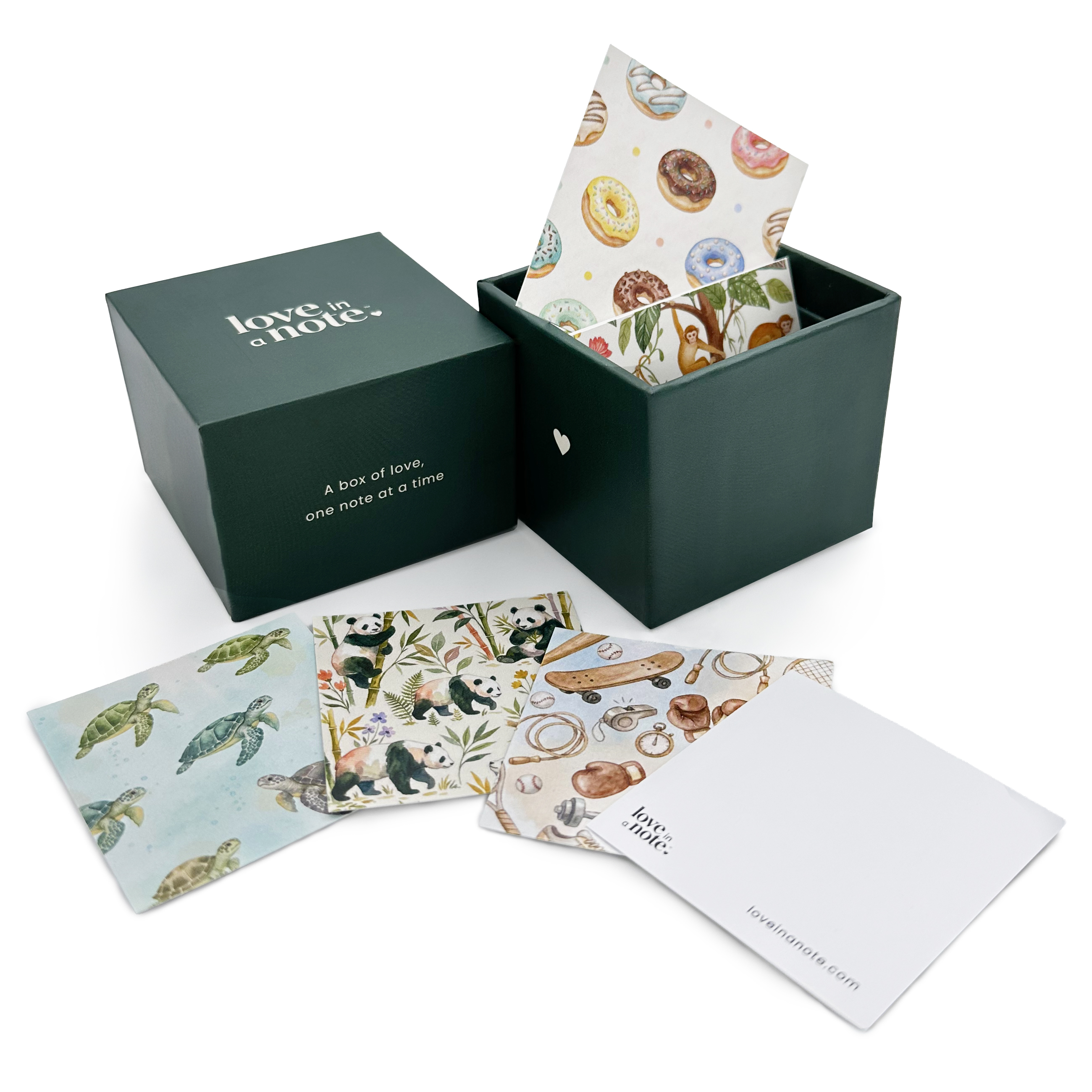 Love in a Note lunchbox cards spread out